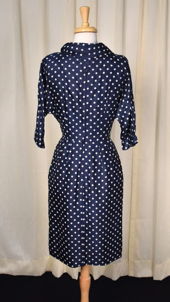 1950s Suzy Perette Polka Dot Wiggle Dress