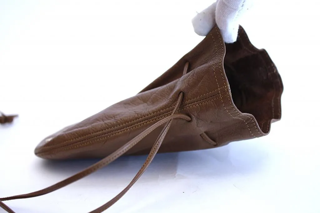 1970s HALSTON Brown Drawstring Pouch