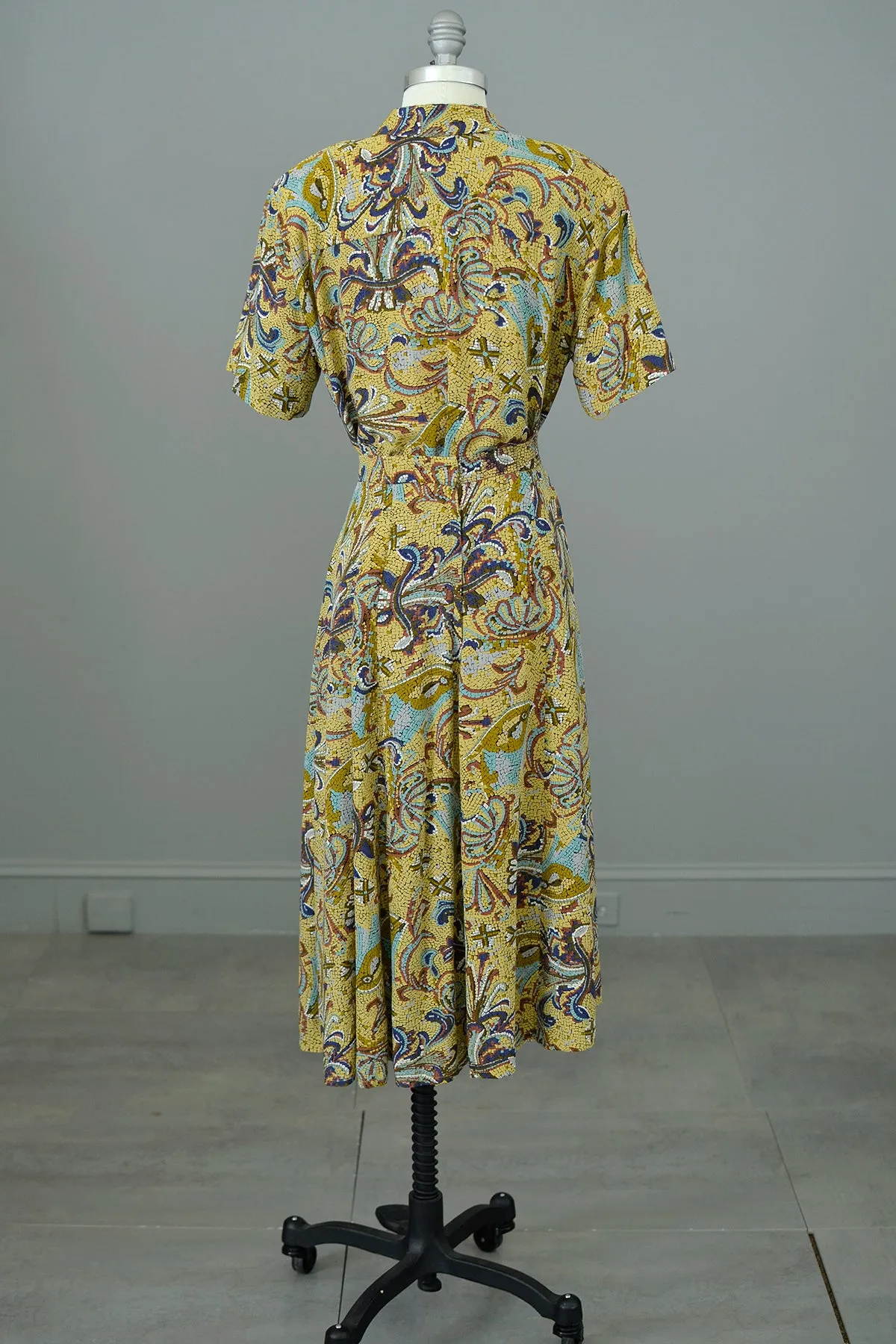 1980s Mosaic Print Skirt and Blouse