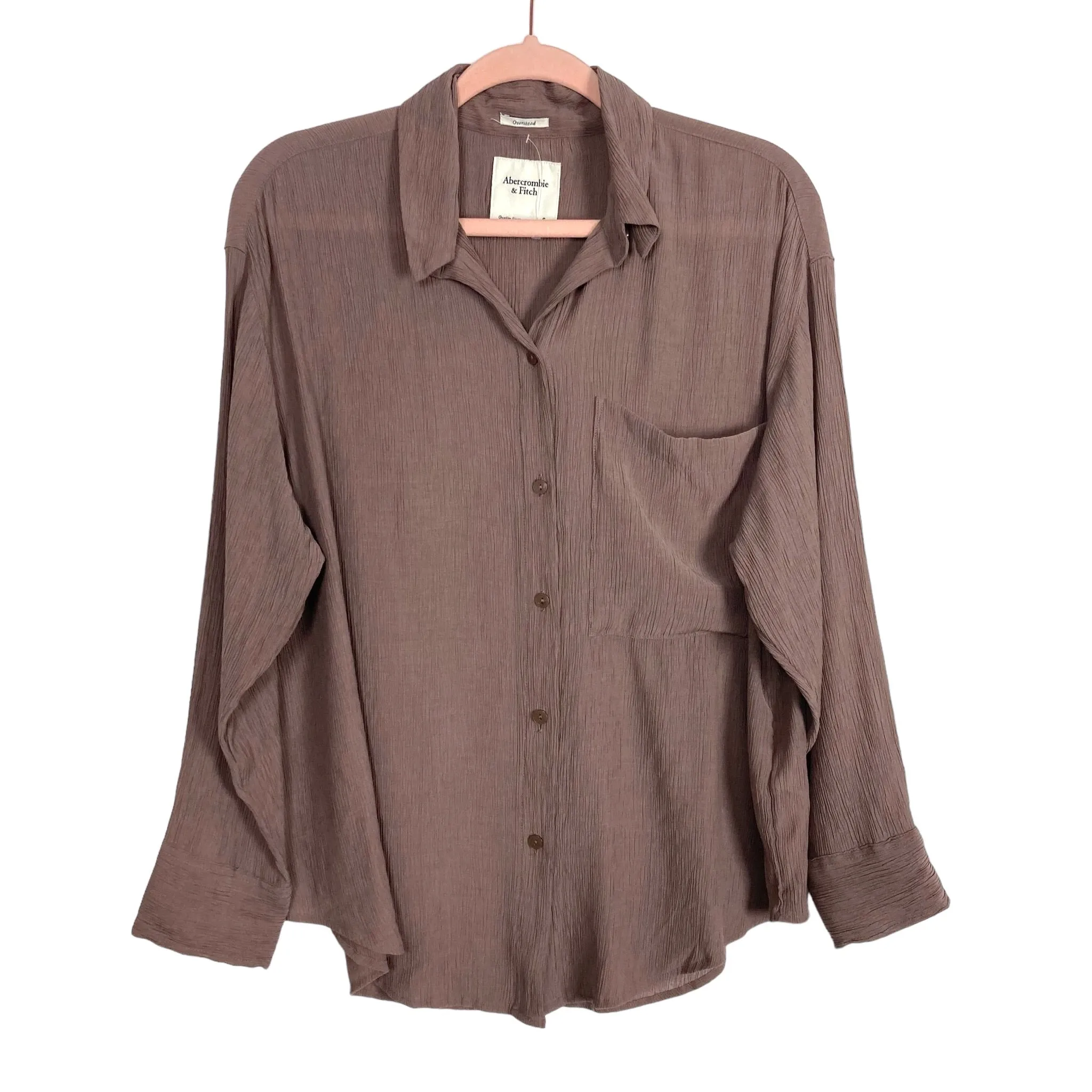 Abercrombie & Fitch Brown Oversized Button Up Top- Size S