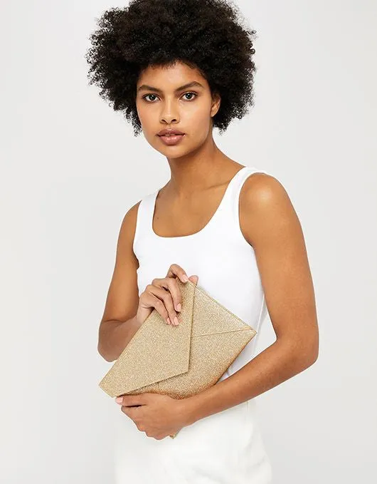 Accessorize London Women's Faux Leather Lily Glitter Envelope Clutch