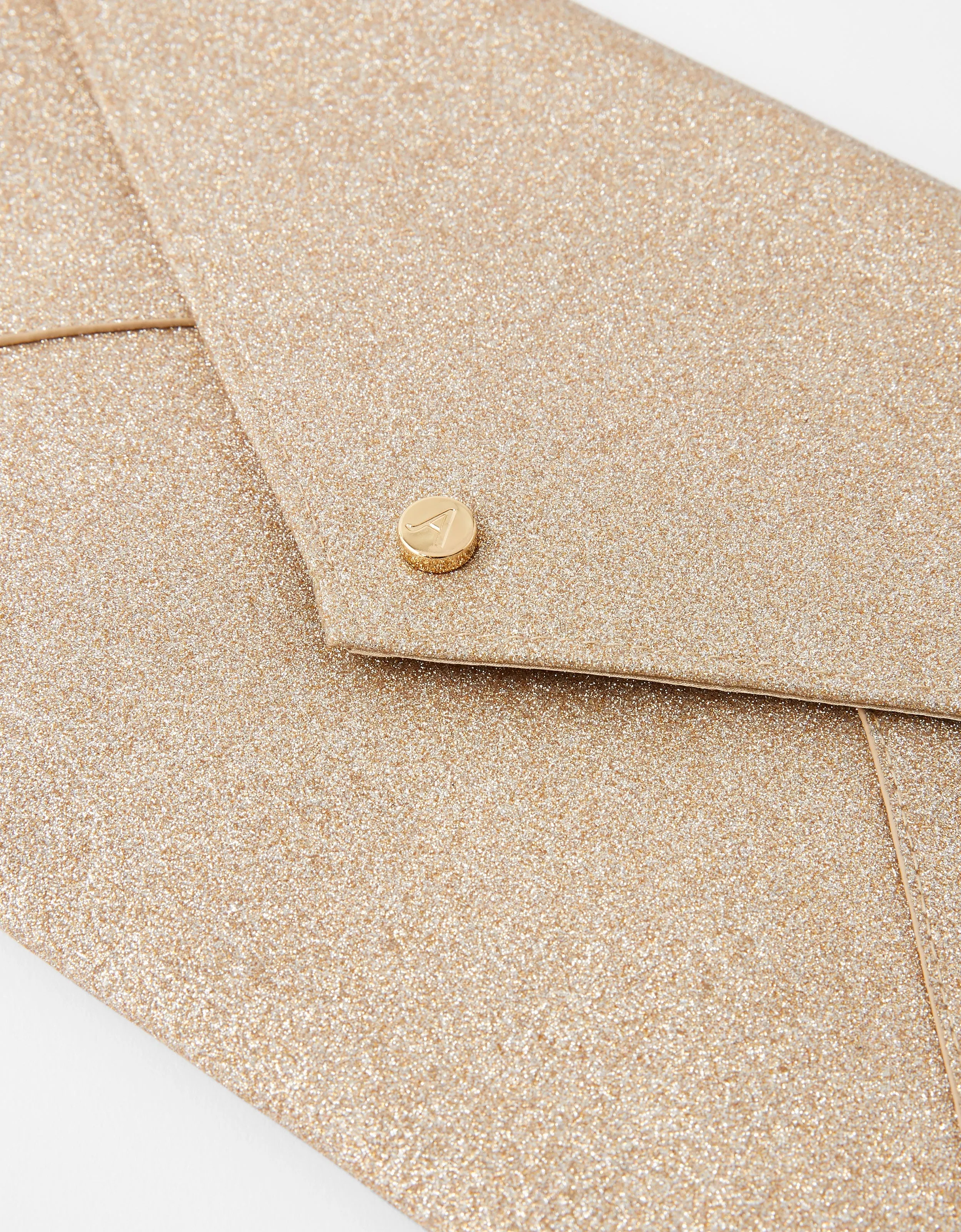 Accessorize London Women's Faux Leather Lily Glitter Envelope Clutch