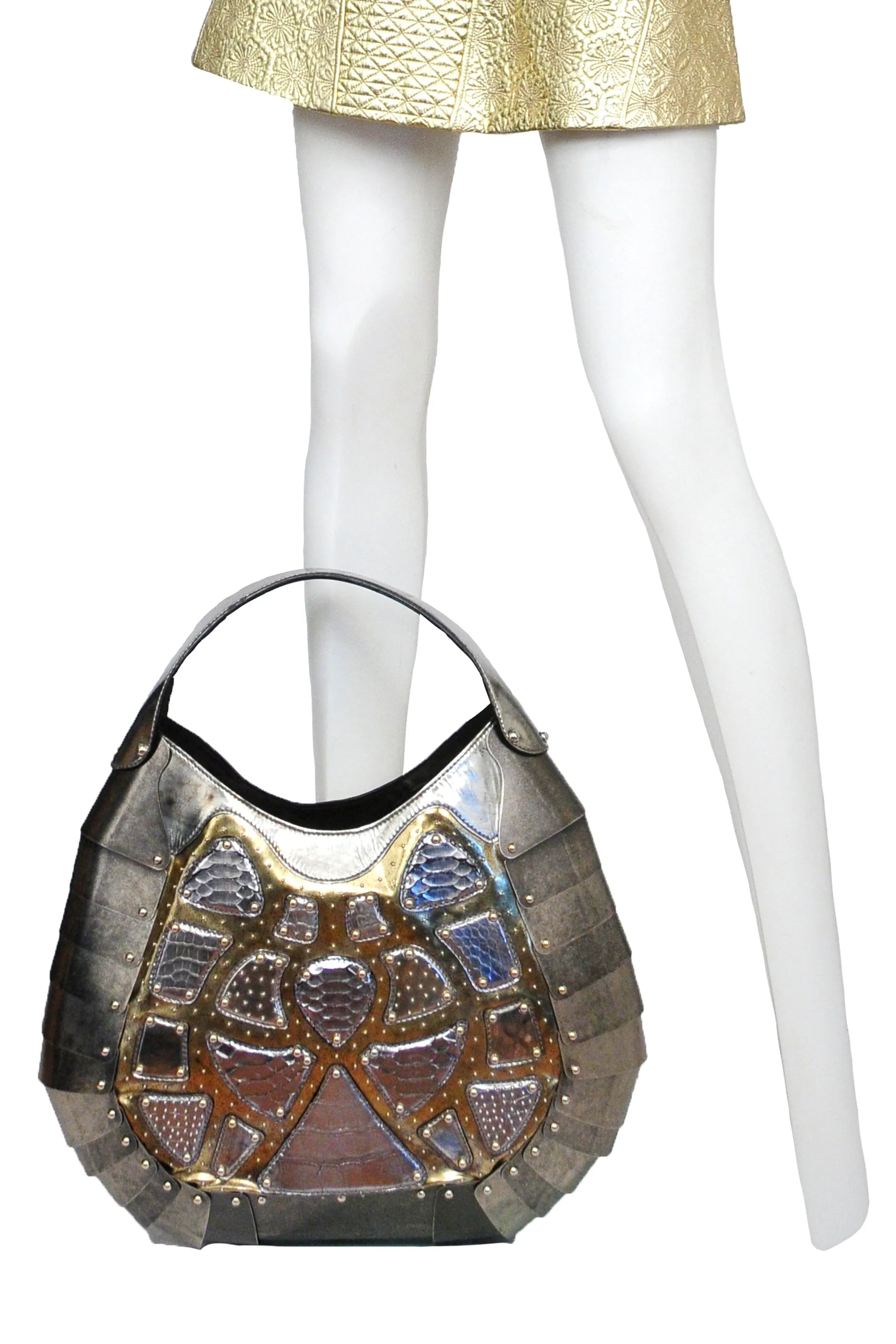Alexander McQueen 2007 Limited Edition Rare Silver Armor Bag