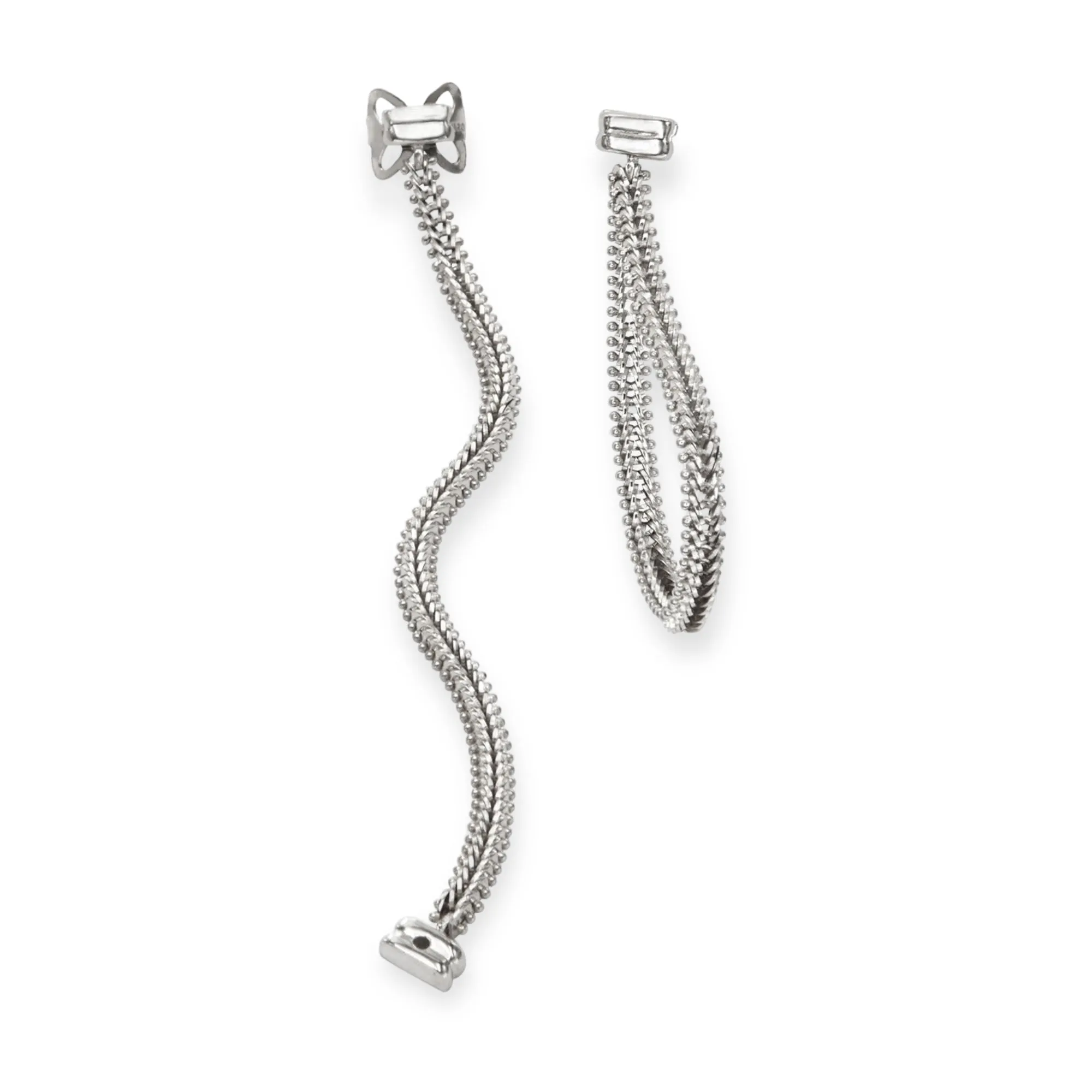 Alexandre 14K White Gold Imperial Rope Earrings