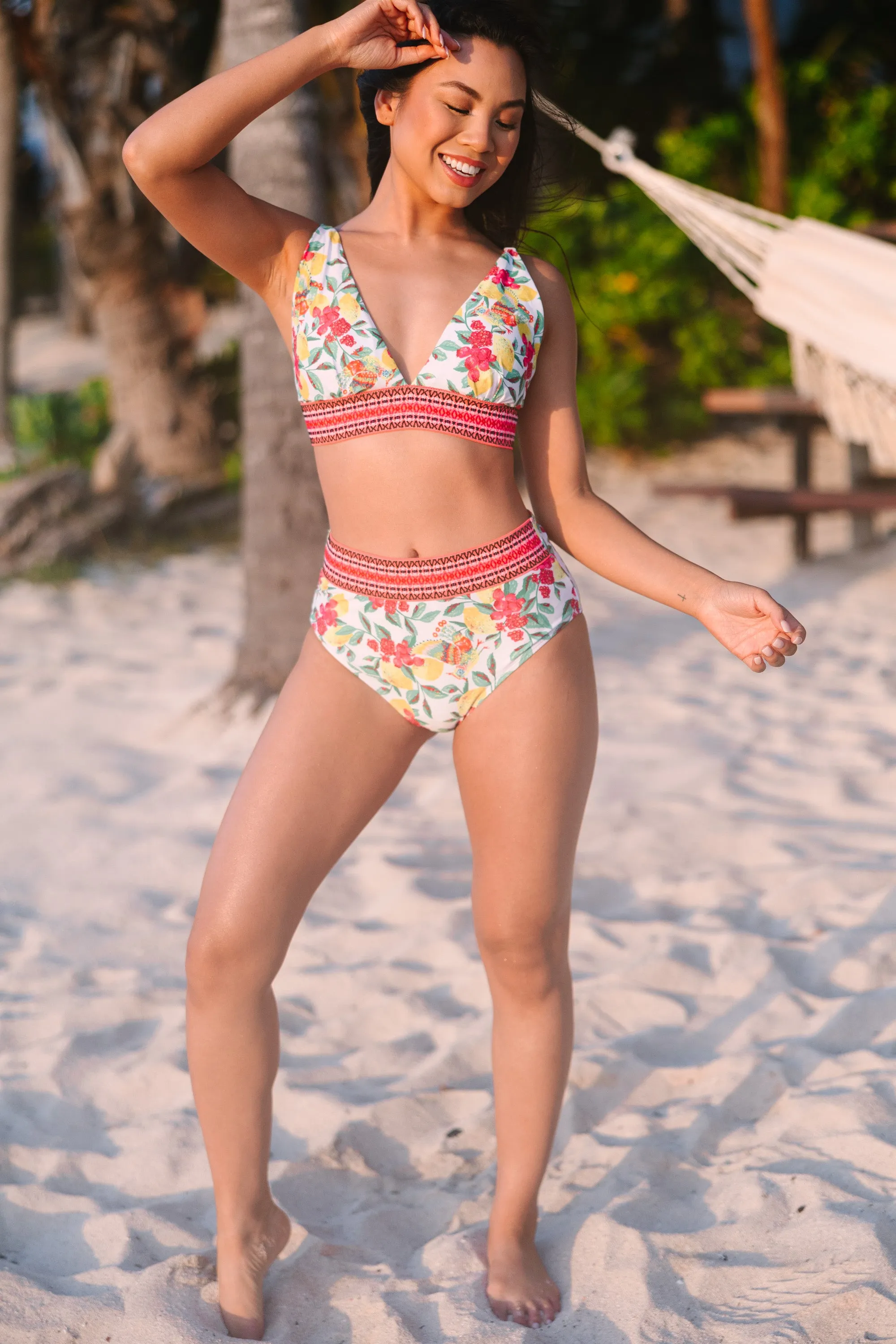 All Summer Long White Floral Bikini Bottoms