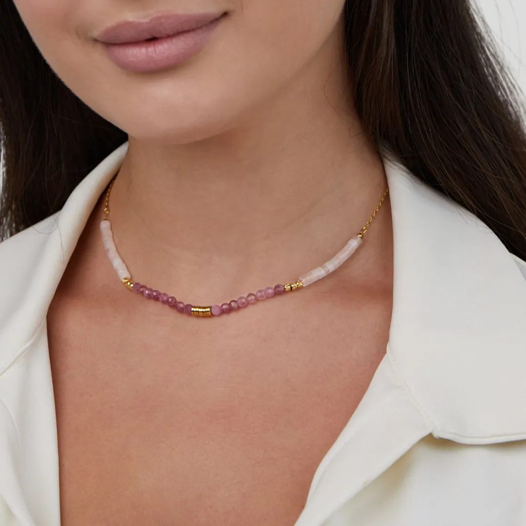 Amelia Pink Stone Necklace