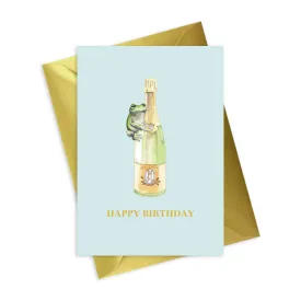 Animal Collection A6 Foiled Greeting Card Frog Happy Birthday