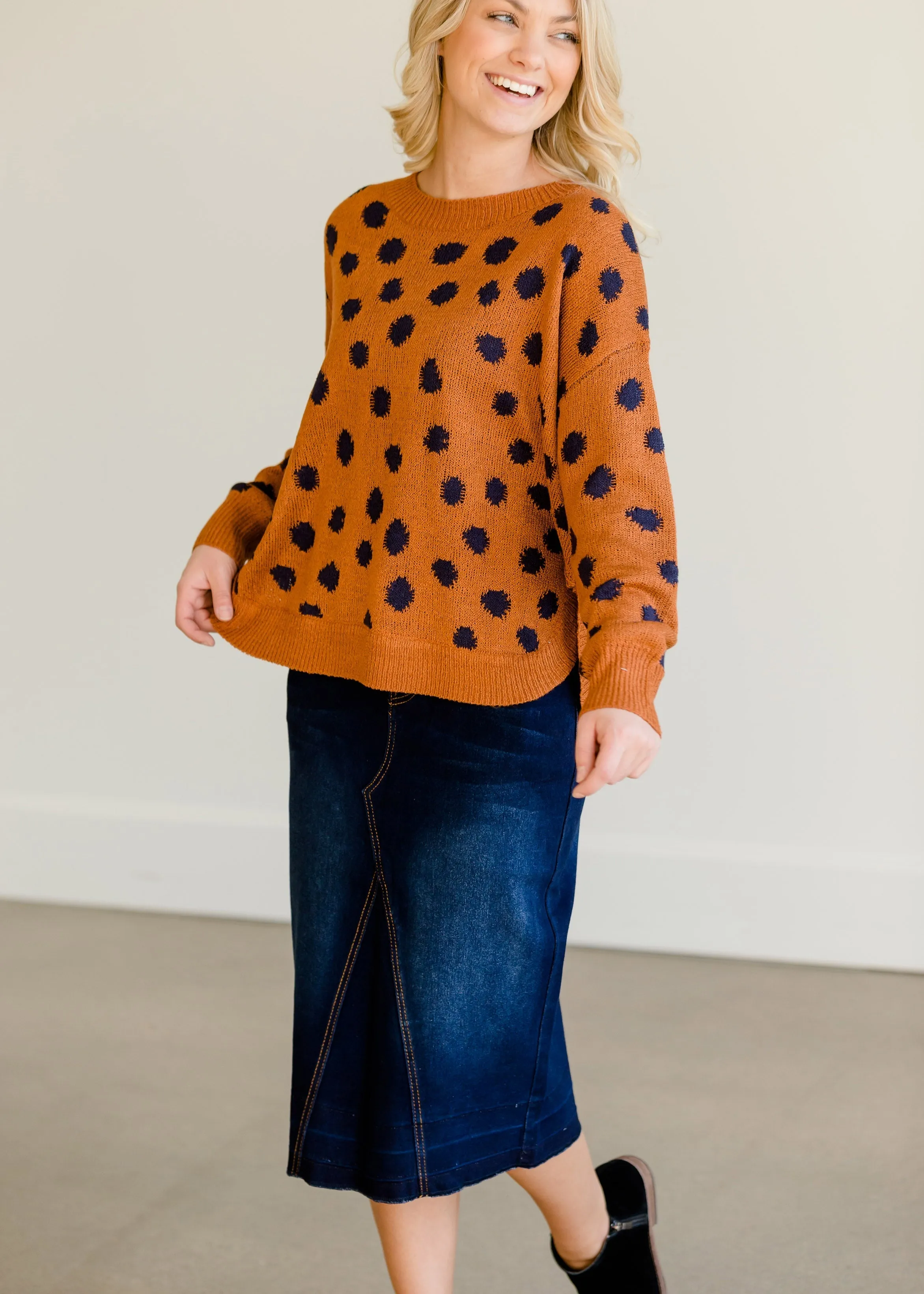 Animal Polka Dot Knit Sweater - FINAL SALE