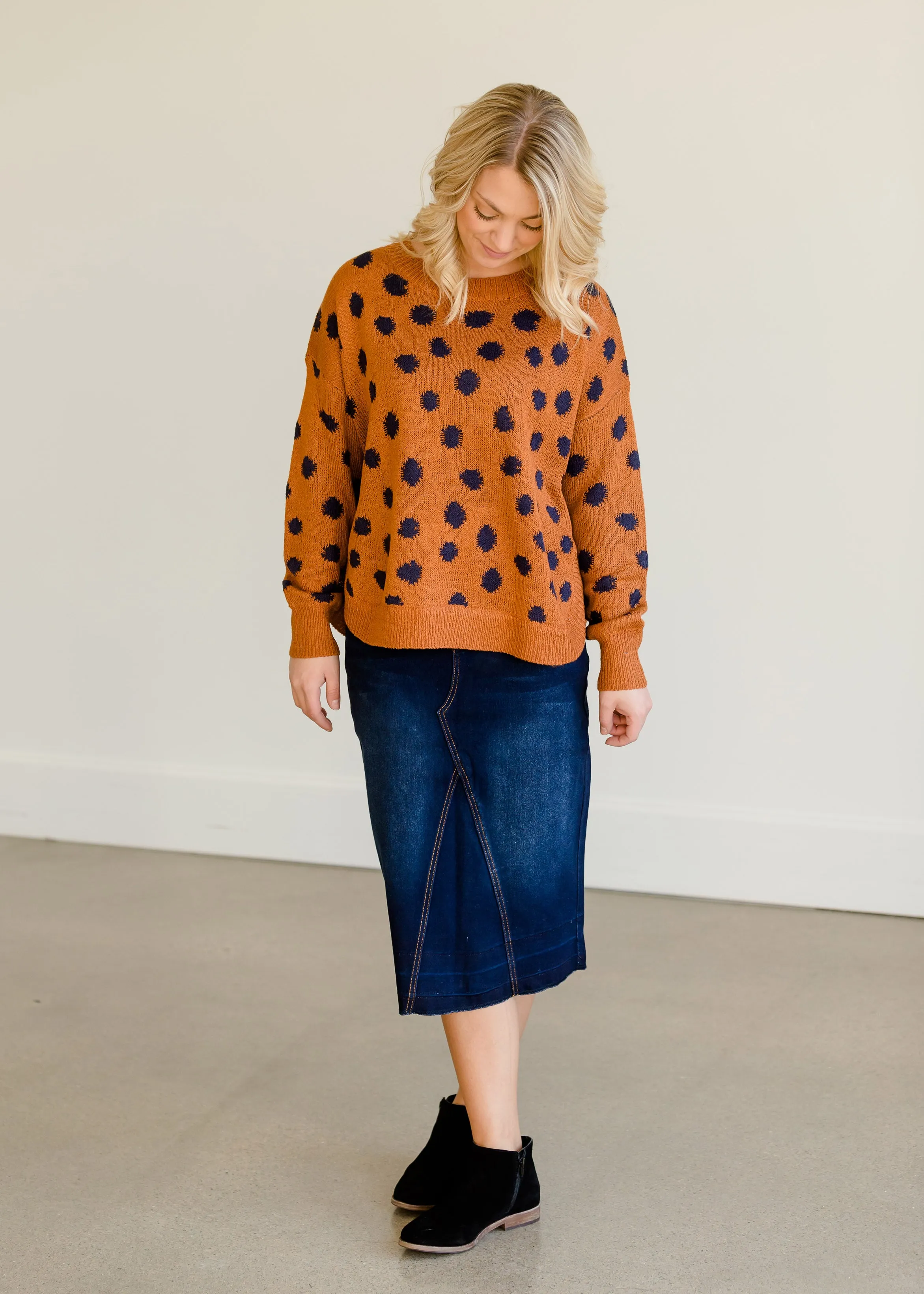 Animal Polka Dot Knit Sweater - FINAL SALE