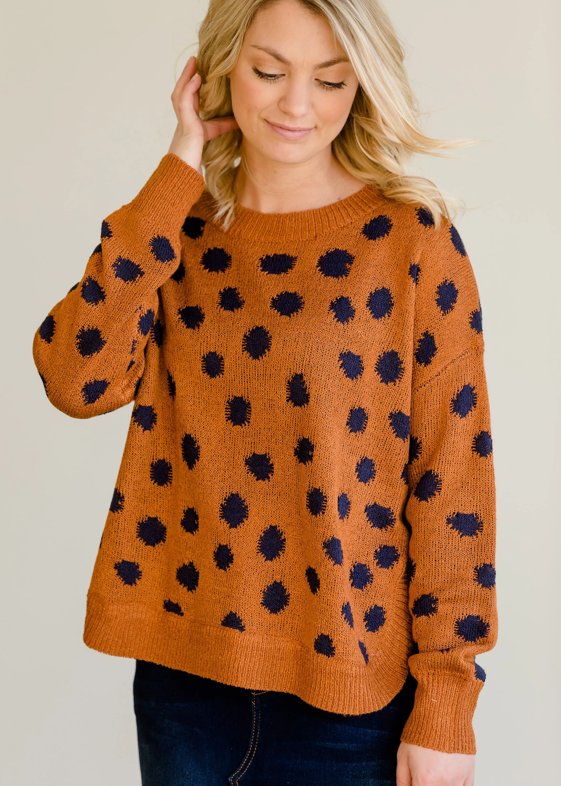 Animal Polka Dot Knit Sweater - FINAL SALE