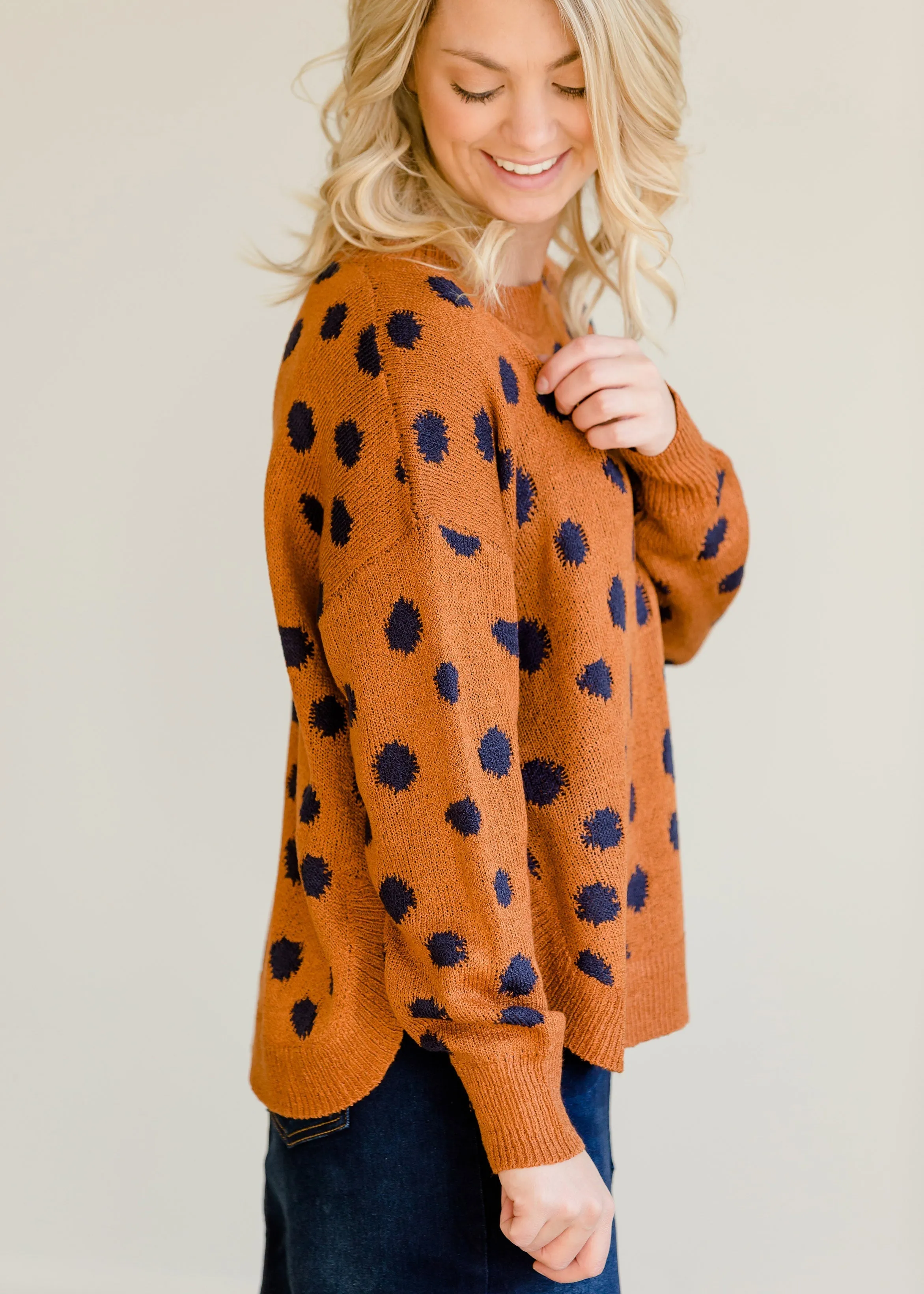Animal Polka Dot Knit Sweater - FINAL SALE