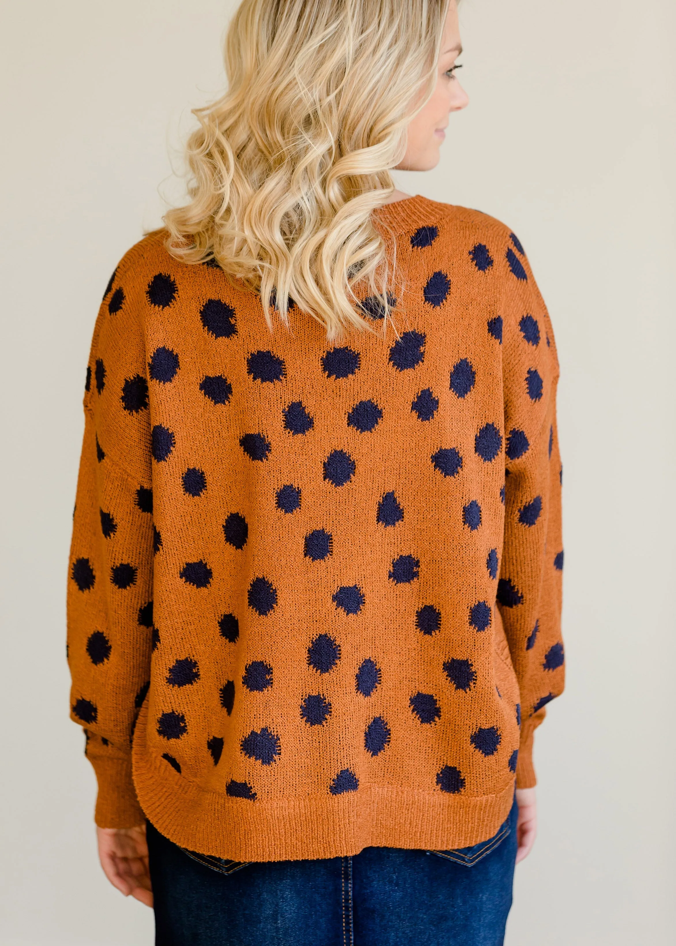 Animal Polka Dot Knit Sweater - FINAL SALE