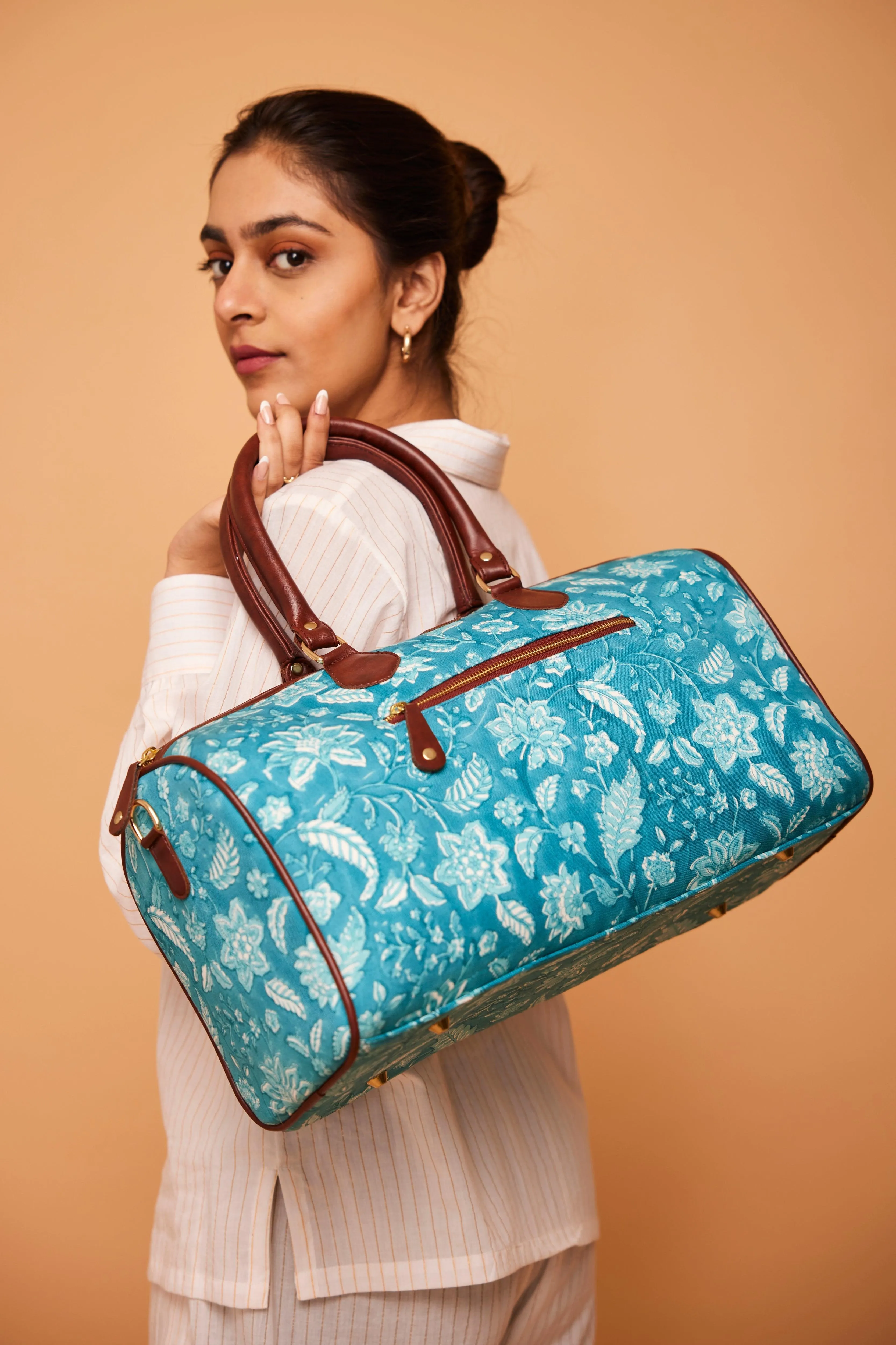 Aqua Blue Weekend Duffle Bag