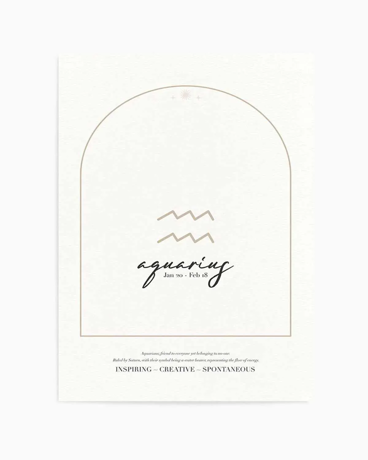 Aquarius Star Sign Art Print