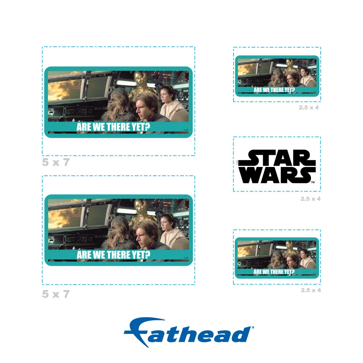 Are We There Yet meme Minis        - Officially Licensed Star Wars Removable     Adhesive Decal