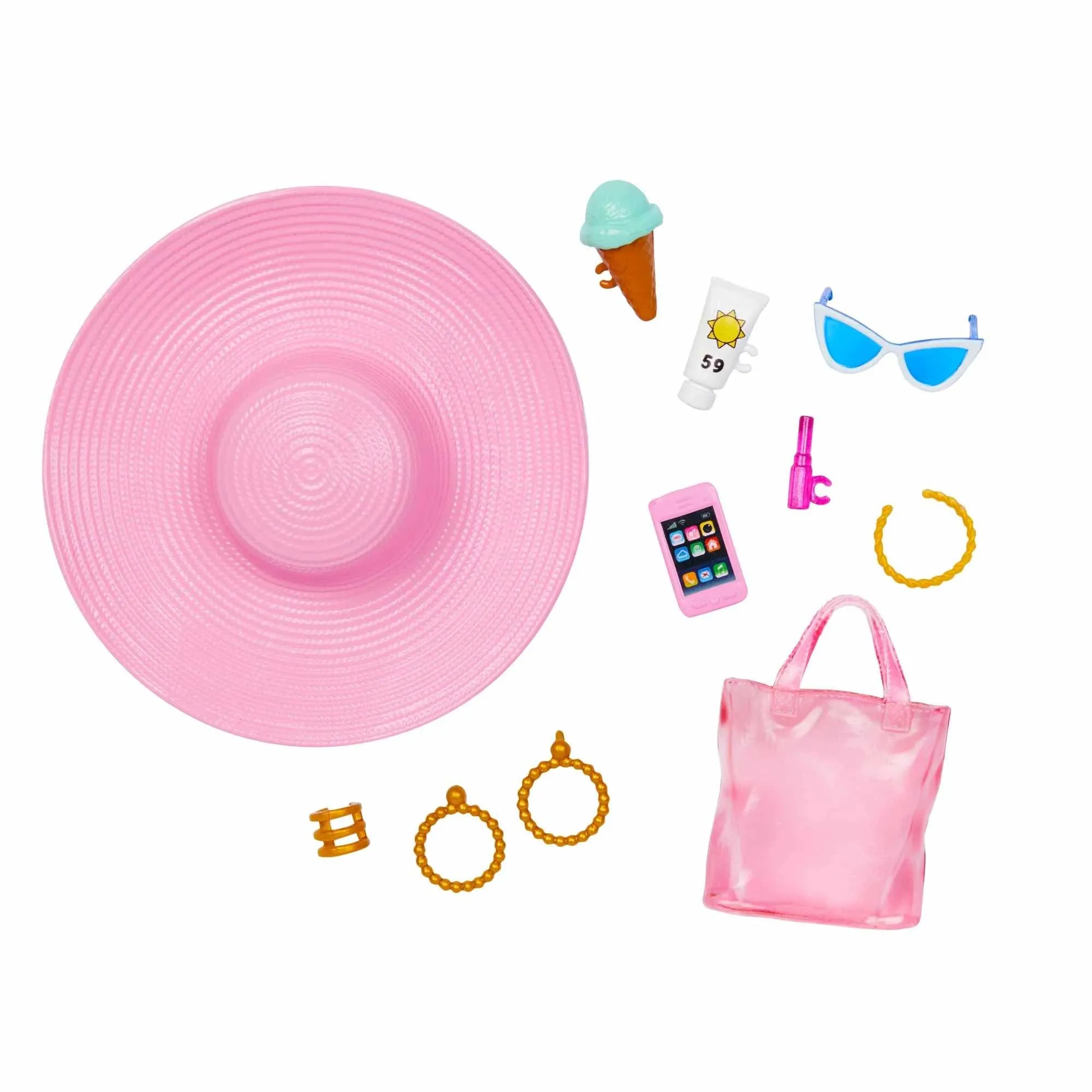 Barbie Doll with Swimsuit and Beach Themed Accessories