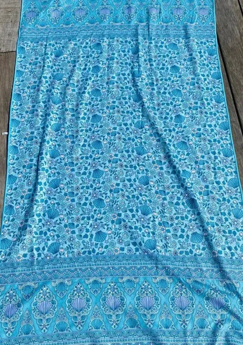 Beach Towel - Aqua Seashell