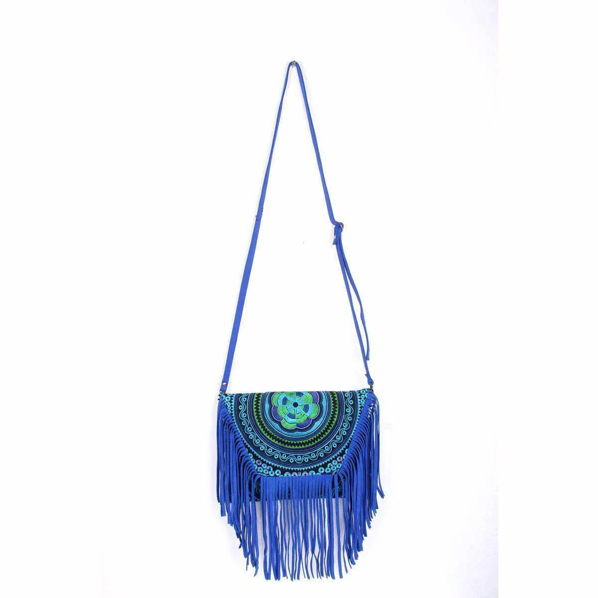 Bella Crossbody Embroidered Fringe Envelope Bag - Thailand
