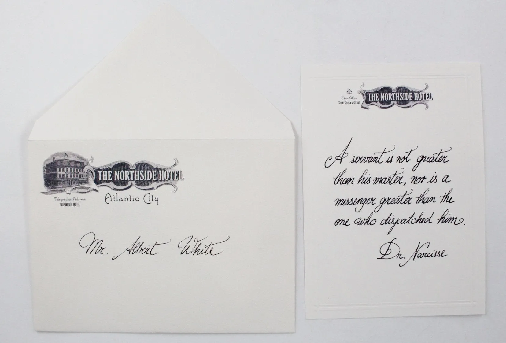 Boardwalk Empire: Dr. Narcisse's Note To Albert White, In Envelope