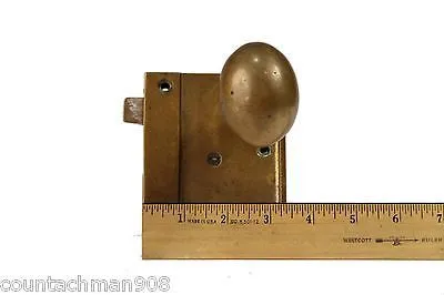 Brass Ship(?) Door Knob Set with Latch, Lock and Key