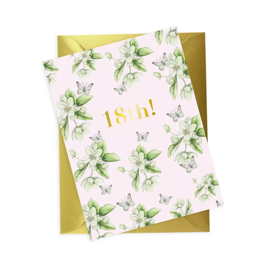 Bright Blooms Foiled 18th Birthday Card BB021