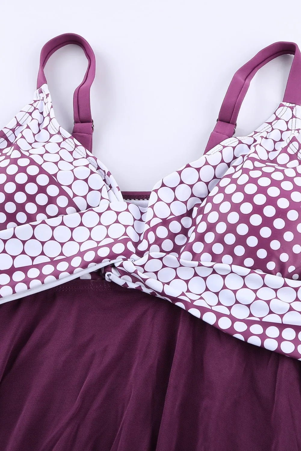 Brooke Plus Size Polka Dot Hem Swim Dress and Bottoms Set