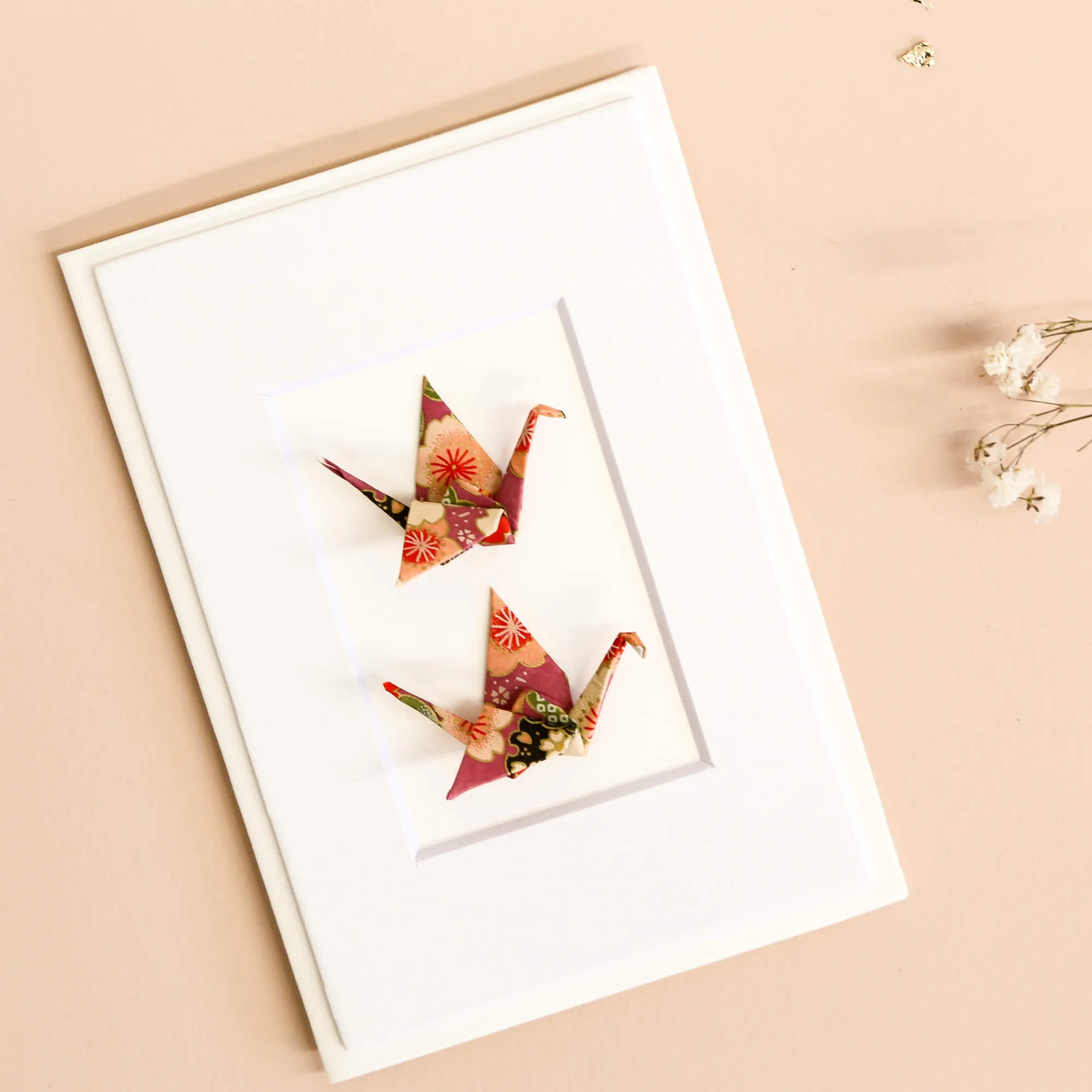 Card Twin Crane Garden Purple