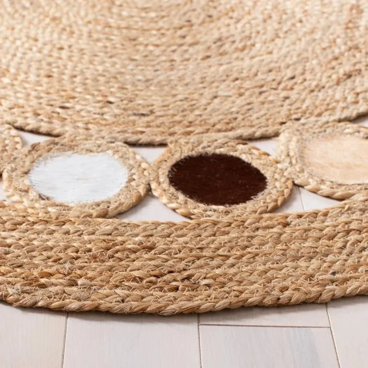 CONKLIN- ROUND JUTE BEIGE BROWN RUG