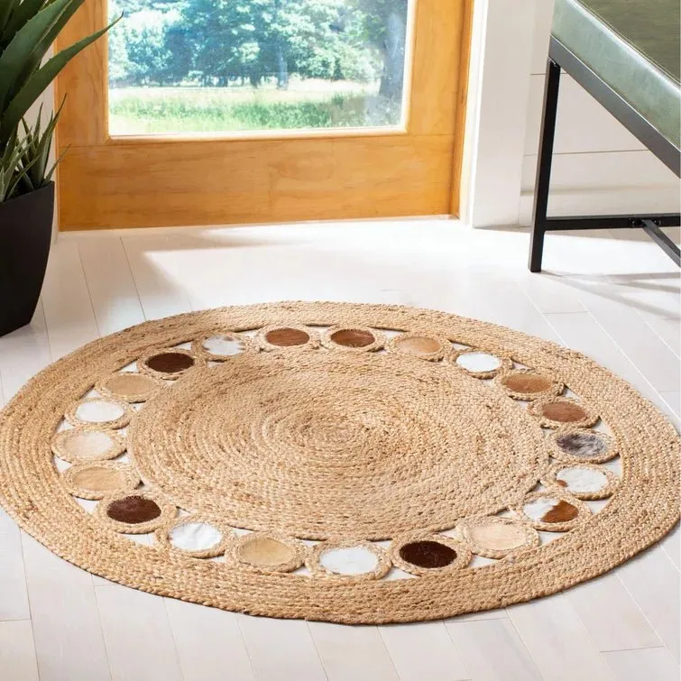 CONKLIN- ROUND JUTE BEIGE BROWN RUG