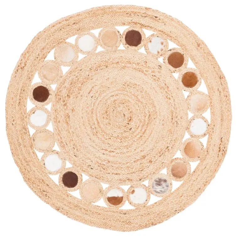 CONKLIN- ROUND JUTE BEIGE BROWN RUG