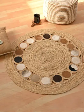 CONKLIN- ROUND JUTE BEIGE BROWN RUG