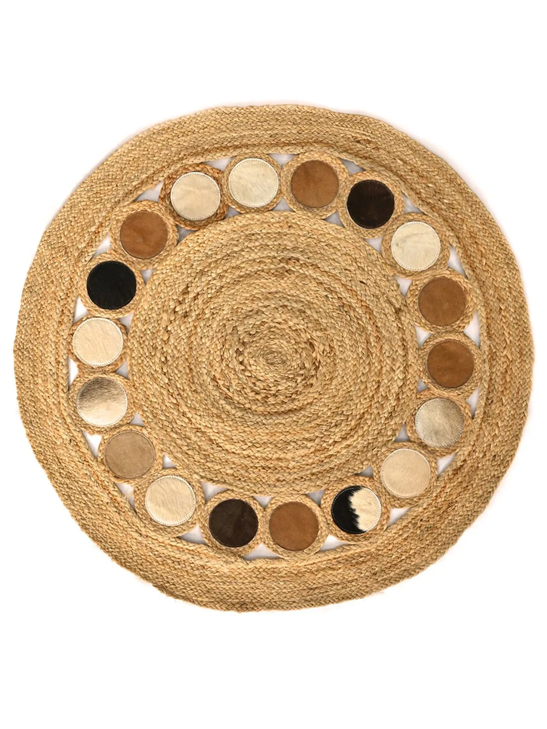 CONKLIN- ROUND JUTE BEIGE BROWN RUG