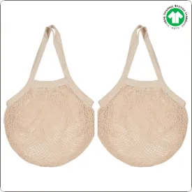 Cotton Mesh Carry Bags - Long Handle (2 Pack)