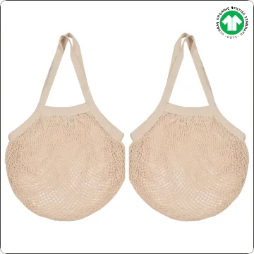 Cotton Mesh Carry Bags - Long Handle (2 Pack)