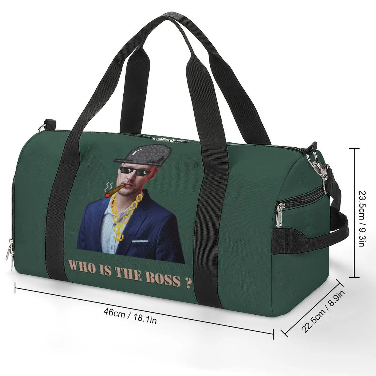 Custom Boss Face Hat Photo Shirt and Personalized Duffel Bag for Company for Team Building for Business