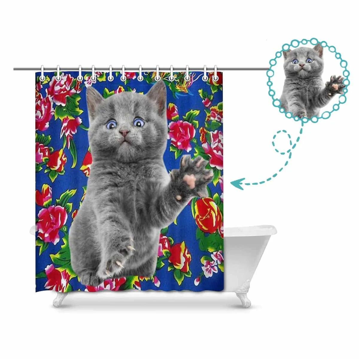 Custom Cute Pet Shower Curtain 66"x72"