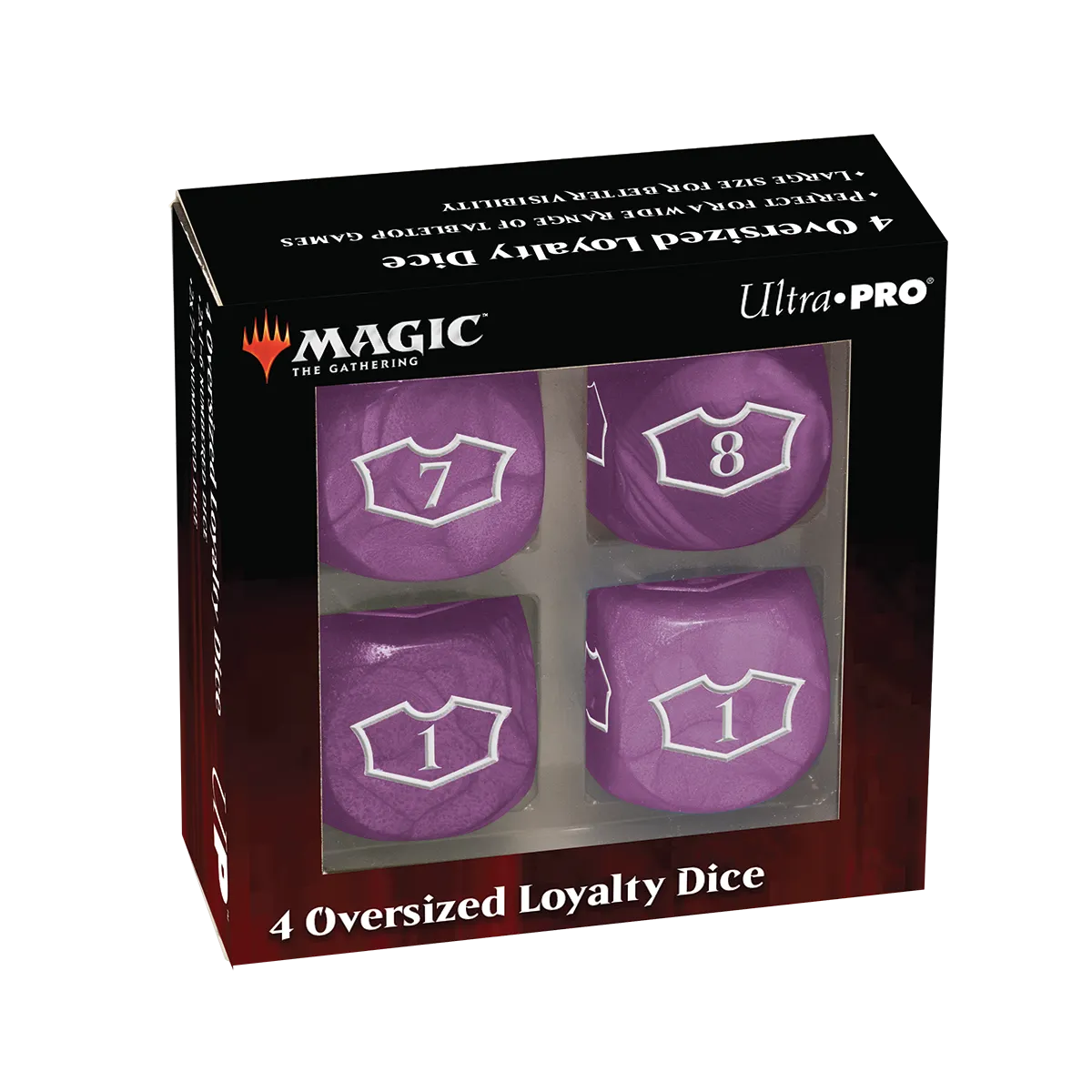 Deluxe D6 Loyalty Dice Set (4ct) with 7-12 for Magic: The Gathering