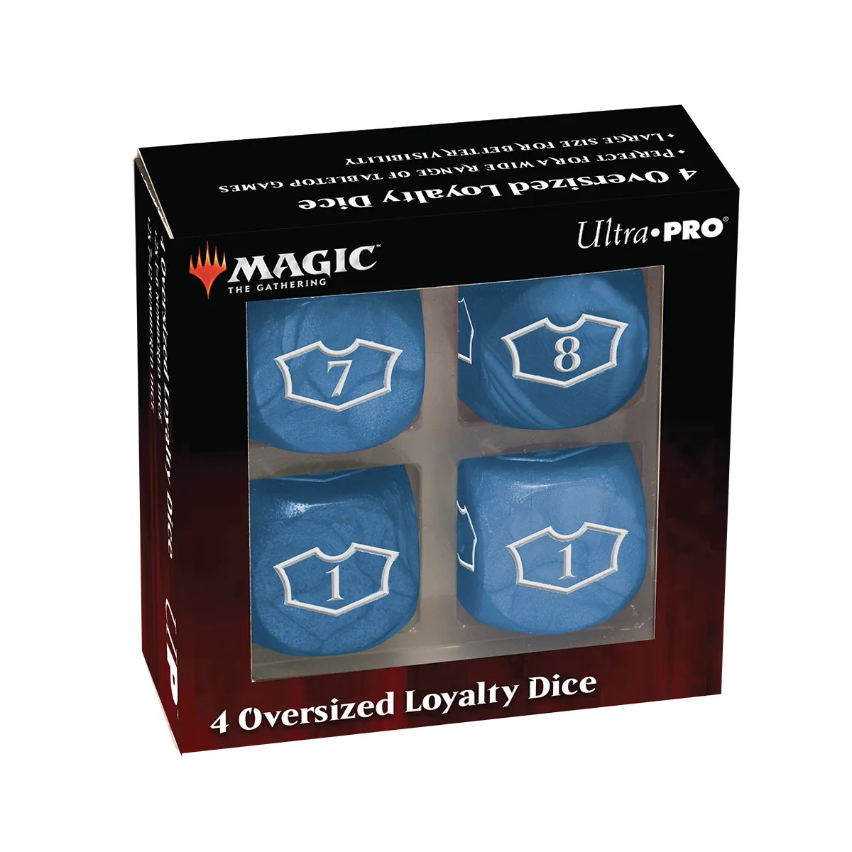 Deluxe D6 Loyalty Dice Set (4ct) with 7-12 for Magic: The Gathering