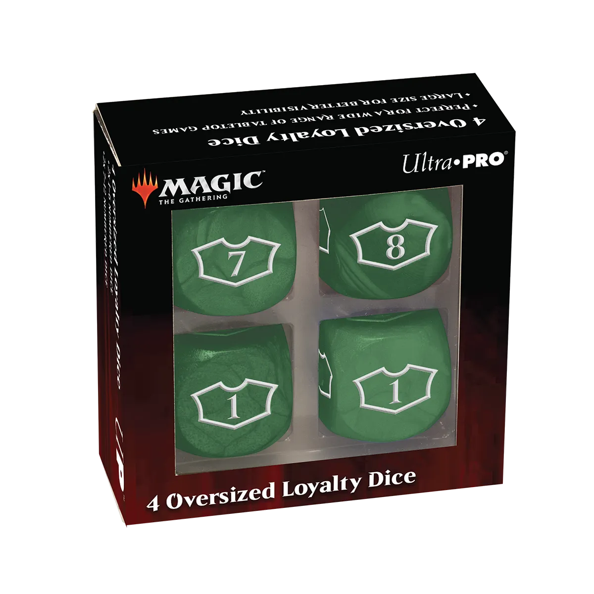 Deluxe D6 Loyalty Dice Set (4ct) with 7-12 for Magic: The Gathering