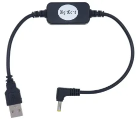 DigitCont USB DC 5V to DC 12V Power Supply Cable/Adapter/Voltage Step Up Converter, 4mm x 1.7mm, 1' Length, Plug & Play, Small & Light, for Amazon Echo Spot, Echo Dot (Black)
