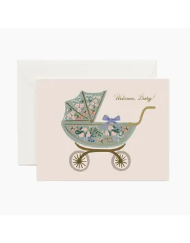 Floral Pram Card - Baby