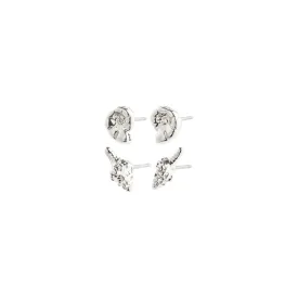 FORCE recycled earrings, 2-in-1 set, silver-plated