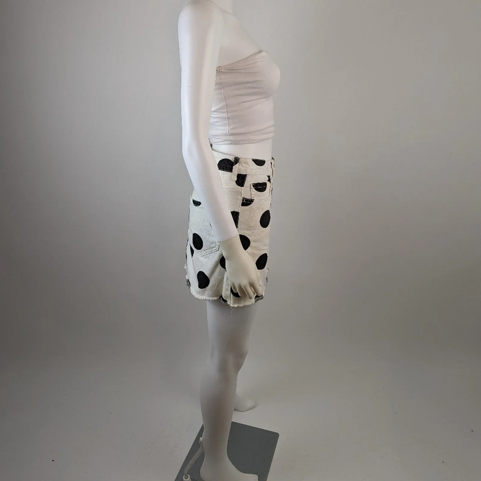 Forever 21 Polka Dot Full Zip Mini Skirt 24