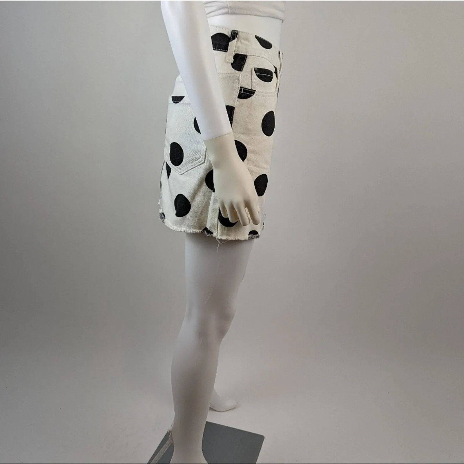 Forever 21 Polka Dot Full Zip Mini Skirt 24