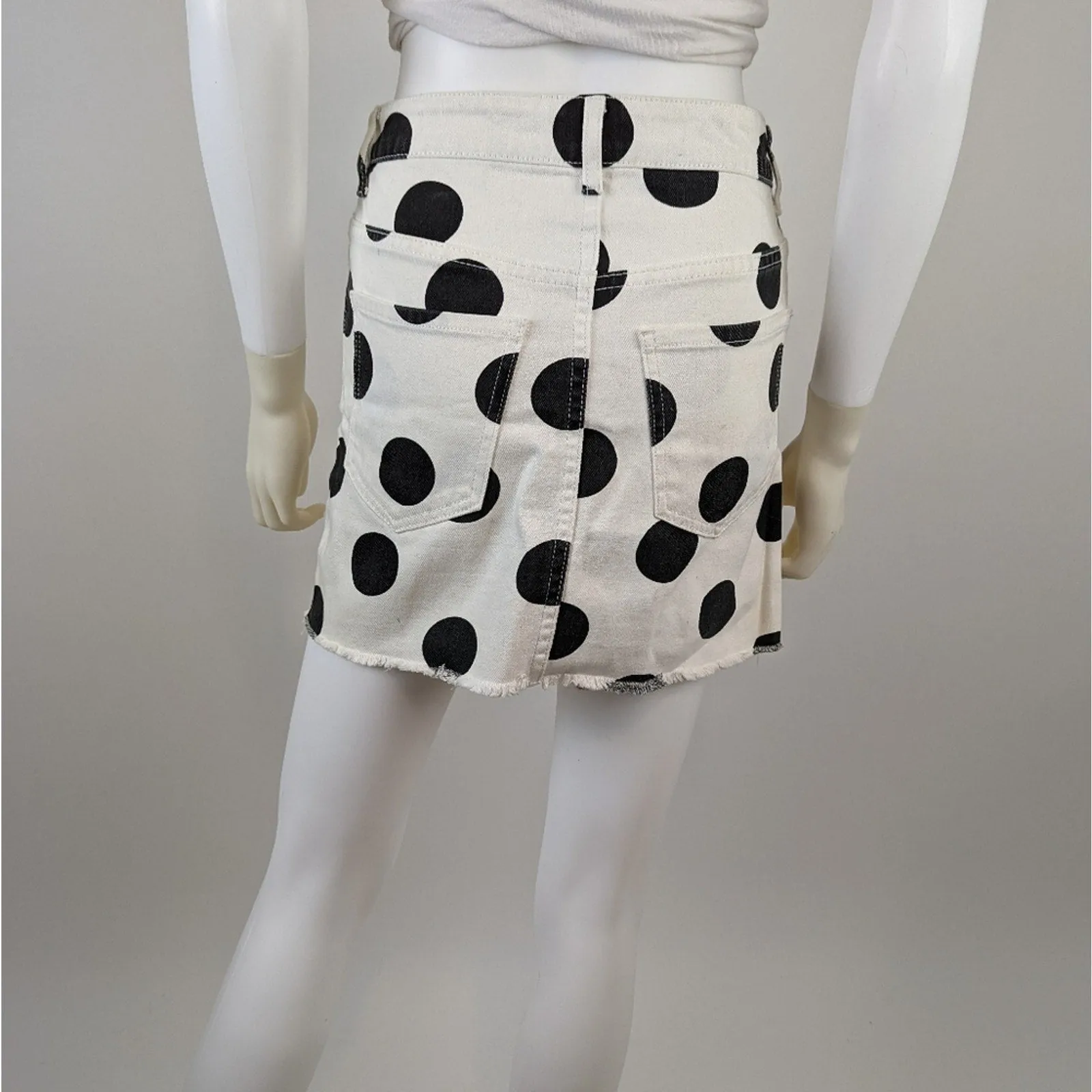 Forever 21 Polka Dot Full Zip Mini Skirt 24