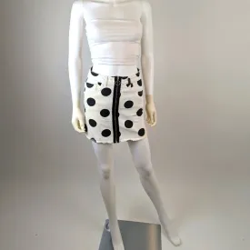 Forever 21 Polka Dot Full Zip Mini Skirt 24