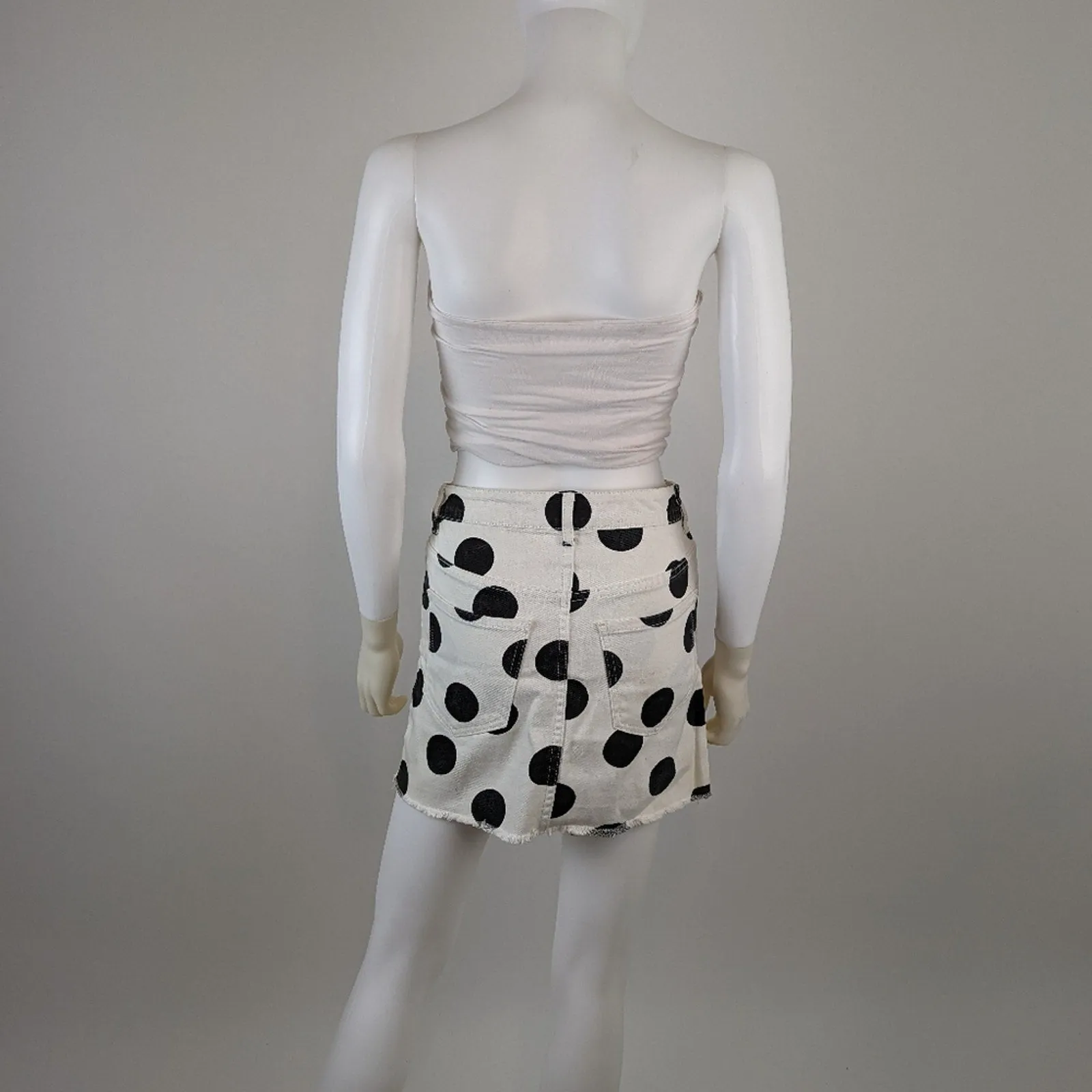 Forever 21 Polka Dot Full Zip Mini Skirt 24