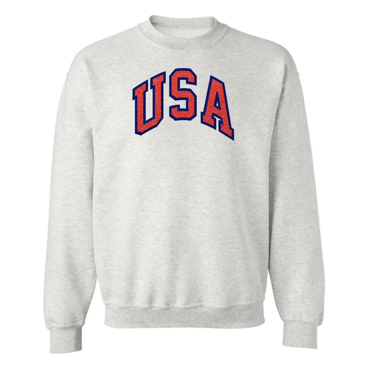 Glitter Embroidery 'USA' Crewneck Sweatshirt