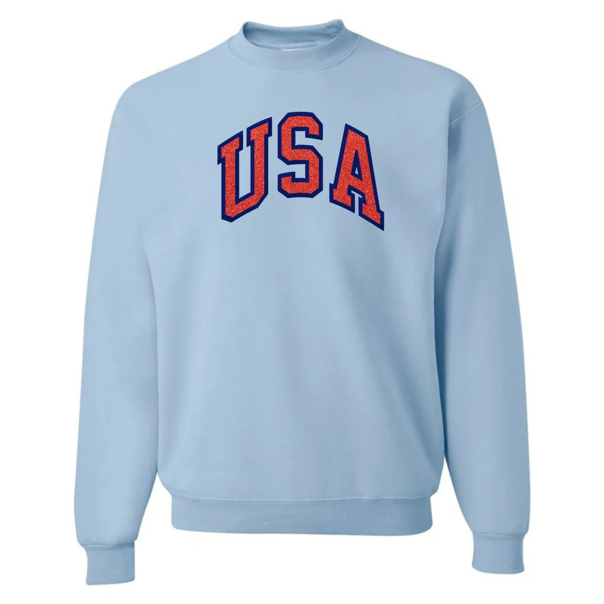 Glitter Embroidery 'USA' Crewneck Sweatshirt
