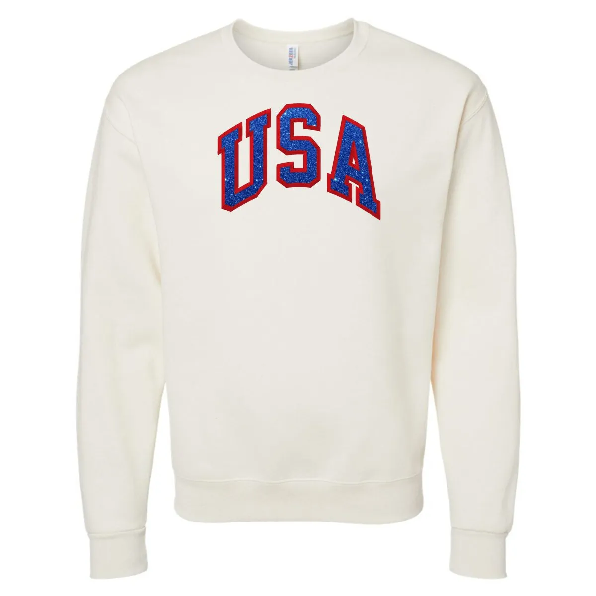Glitter Embroidery 'USA' Crewneck Sweatshirt
